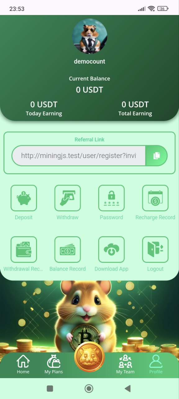 New Hamster V2 Investment PHP Script 🐹💰